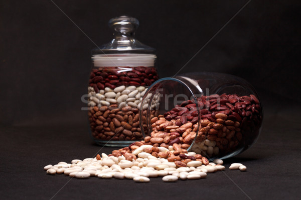 Wielobarwny nerka fasola czarny żywności szkła Zdjęcia stock © Discovod