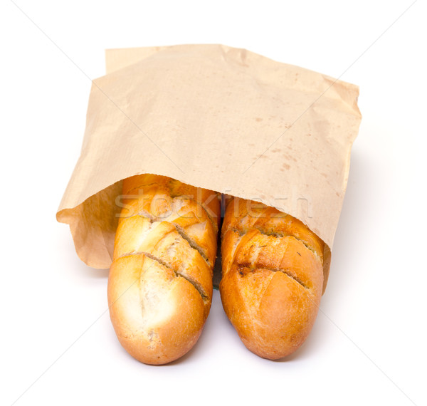 Foto stock: Delicioso · baguette · blanco · papel · pan