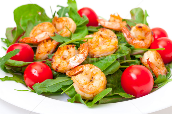Salad with Grilled Shrimp and Tomatoes Stock photo © Discovod