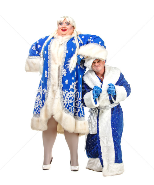Papai noel neve branco fundo azul Foto stock © Discovod