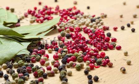 Dry bay laurel leaf with multicolored peppercorn Stock photo © Discovod