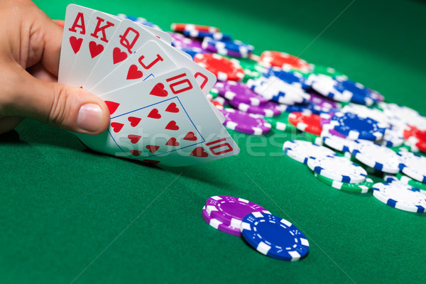 Colorful poker chips and royal flush Stock photo © Discovod