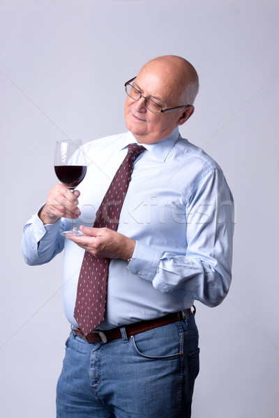 肖像 成功した シニア 男 ガラス ワイン ストックフォト © Discovod