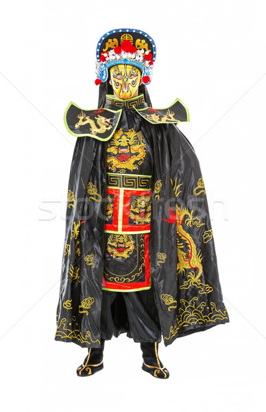 Homme samouraïs décoré costume fan blanche [[stock_photo]] © Discovod