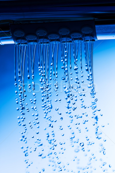 Насадка для душа работает воды фон синий Сток-фото © Discovod