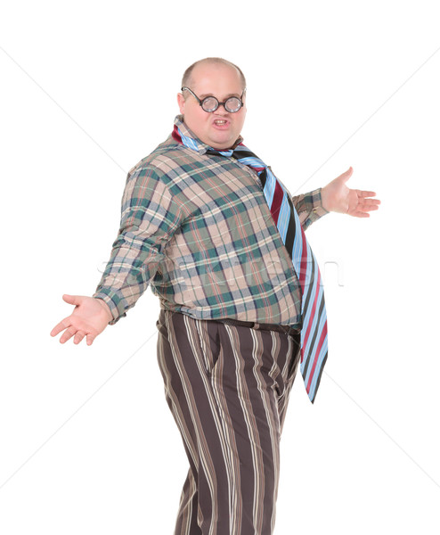 Fettleibig Mann Mode Sinn Spaß Porträt Stock foto © Discovod