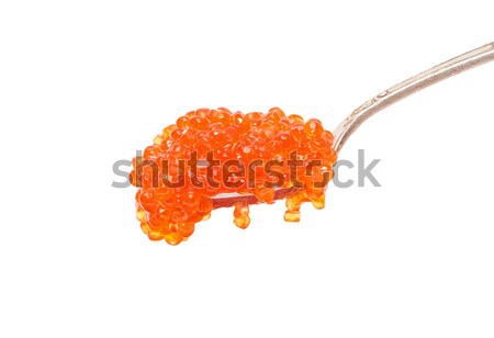 Red salted caviar with spoon Stock photo © Discovod