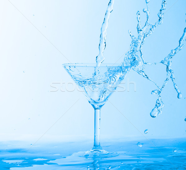 [[stock_photo]]: Eau · bleu · verre · boire