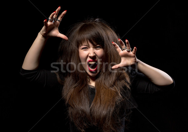 Woman throwing a temper tantrum Stock photo © Discovod