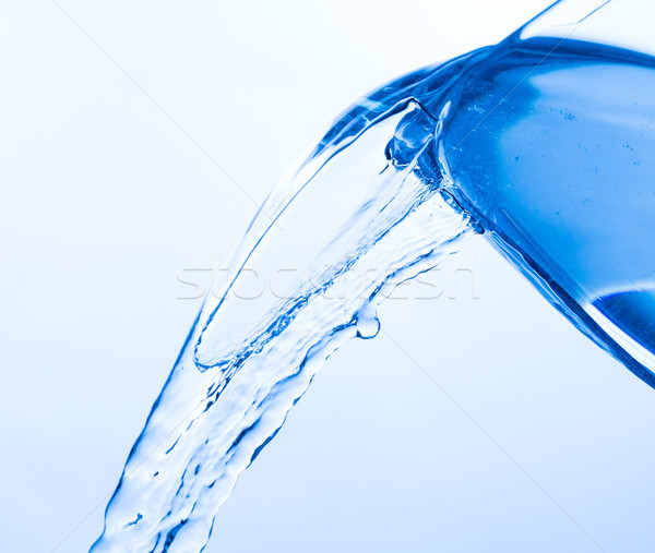 Cool Water Pouring from a Transparent Glass Cup Stock photo © Discovod
