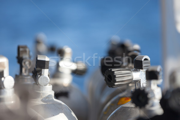 Stock photo: Macro shot of valves on scuba equipment