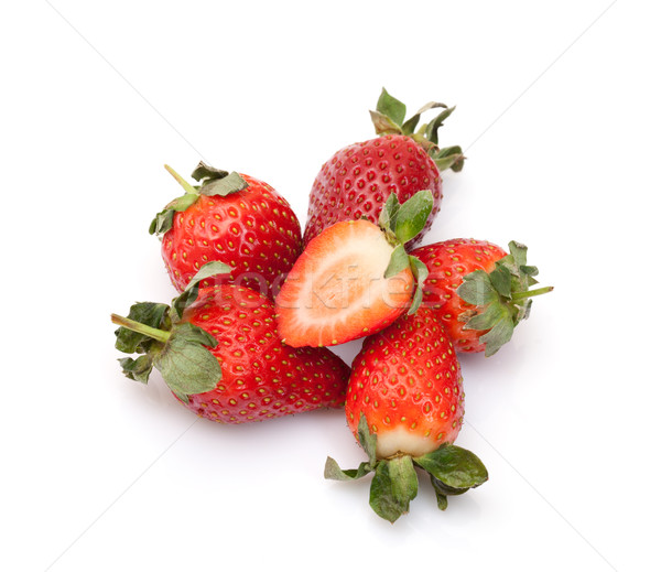 Fresas primer plano blanco alimentos frutas fondo Foto stock © Discovod