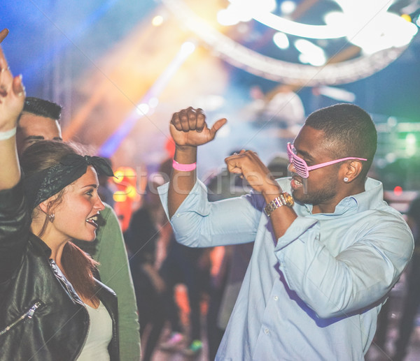 Stockfoto: Jonge · vrienden · dansen · partij · nachtclub