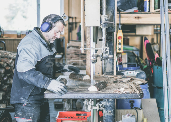 [[stock_photo]]: Charpentier · table · vu · bois · atelier