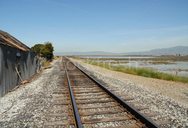 Stock photo: Tracks & shack