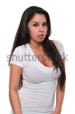 довольно молодые белая блузка девушки женщины красивой Сток-фото © disorderly