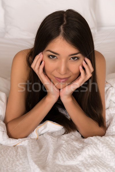 Kadın güzel kız yüz seksi çıplak Stok fotoğraf © disorderly