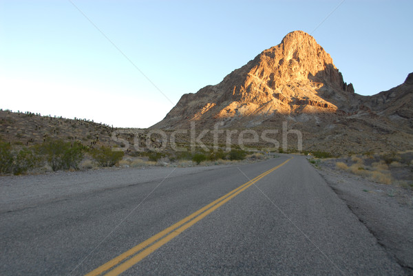 Route 66 sabah gölgeler batı Arizona yol Stok fotoğraf © disorderly