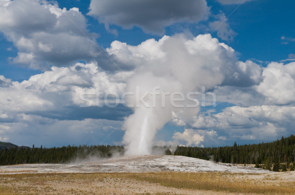 Oude trouw park Wyoming wolken jet Stockfoto © disorderly