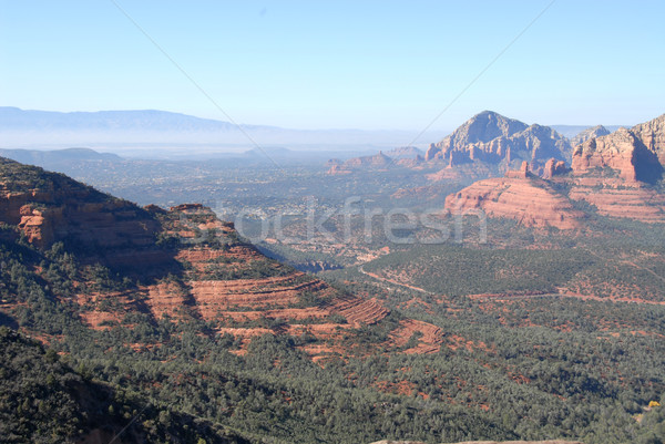 Piros kő hegyek körül sivatag Stock fotó © disorderly