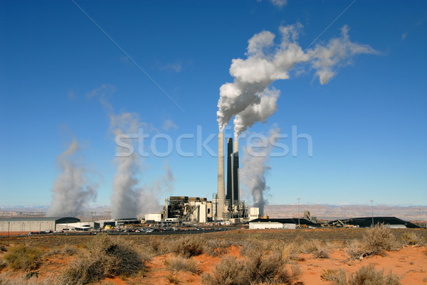 Elektrik santralı bitki sayfa Arizona gökyüzü çöl Stok fotoğraf © disorderly