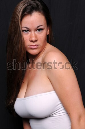 Bruneta frumos subtire nud negru fată Imagine de stoc © disorderly