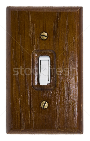 Kapcsoló fából készült tányér Stock fotó © disorderly