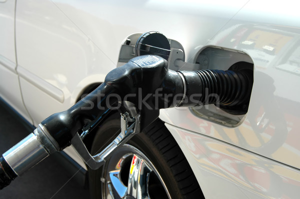 Zapfsäule Maßnahmen Tank cap Benzin Benzin Stock foto © disorderly
