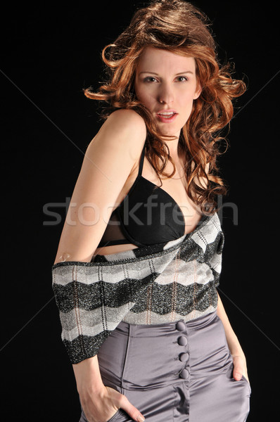 высокий блузка бюстгальтер девушки Сток-фото © disorderly