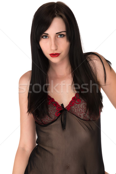 Siyah güzel genç kadın sırf kız seksi Stok fotoğraf © disorderly