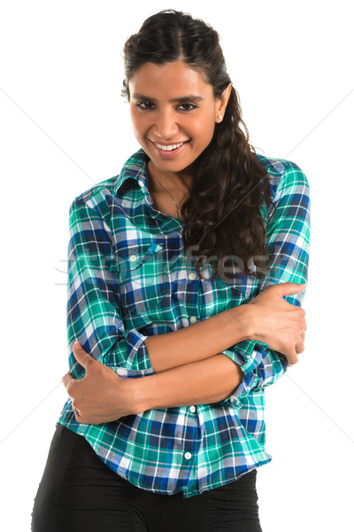 Bluz güzel Hint kadın Stok fotoğraf © disorderly