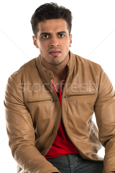 Intensywny człowiek przystojny młodych indian piękna Zdjęcia stock © disorderly