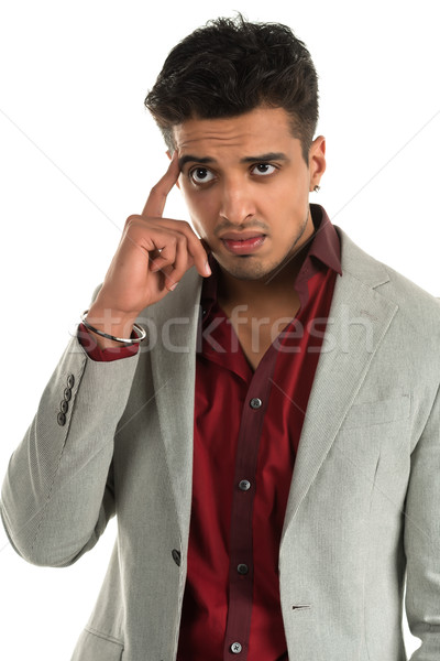Smutne człowiek przystojny młodych indian piękna Zdjęcia stock © disorderly