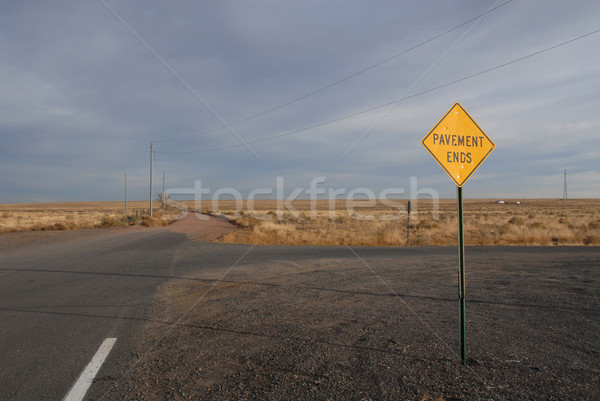 Stock photo: Pavement Ends