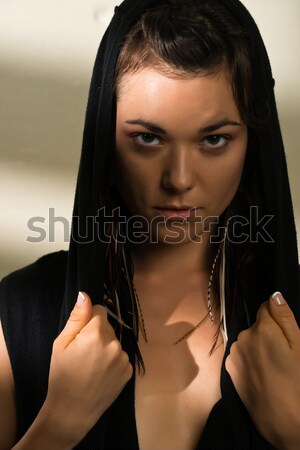 üstsüz güzel genç kadın beyaz kız Stok fotoğraf © disorderly