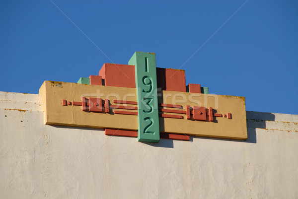 Art deco datum fiche New Zealand gebouw bouw Stockfoto © disorderly