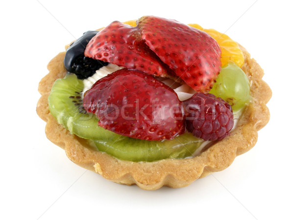 Tarta frutas alimentos fresa Shell crema Foto stock © disorderly