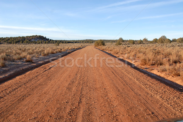 Straße Feldweg Utah Geisterstadt Wüste allein Stock foto © disorderly