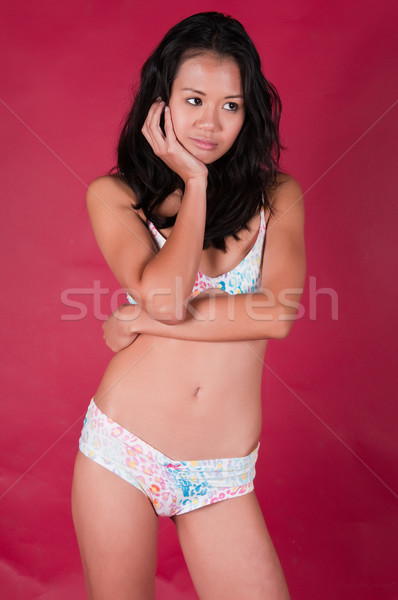 Frau schlank jungen chinesisch weiß Stock foto © disorderly