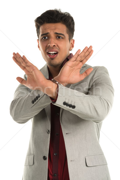 Stock photo: Frightened man