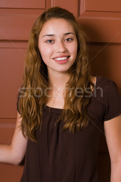 подростку довольно молодые подростков коричневый блузка Сток-фото © disorderly