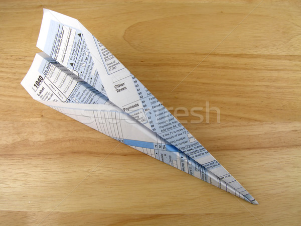 Kağıt uçak vergi form kâğıt uçmak uçan Stok fotoğraf © disorderly