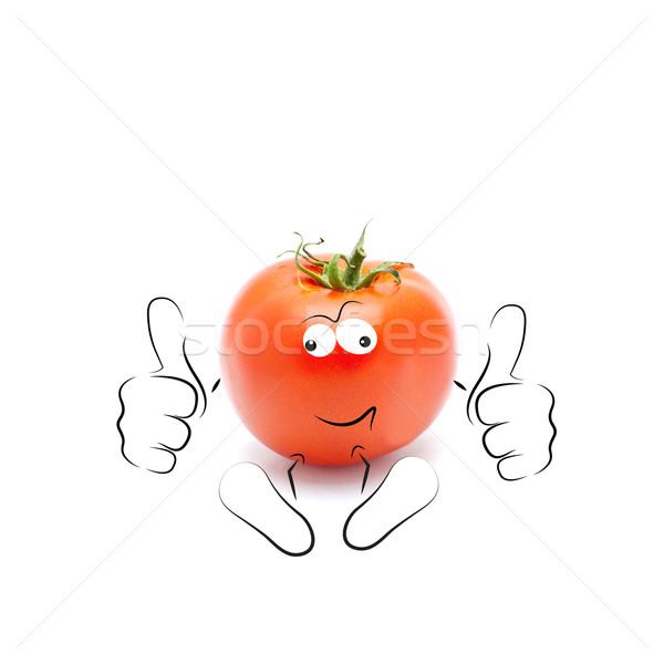 Cartoon томатный удвоится счастливым улыбаясь Сток-фото © djemphoto