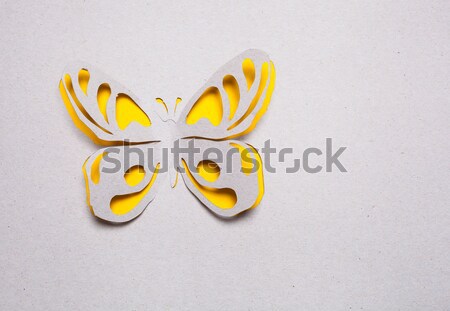 Stockfoto: Vlinder · origami · afbeelding · abstract · Geel · voorjaar