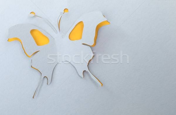 Stockfoto: Vlinder · papier · voorjaar · teken · geschenk · vliegen