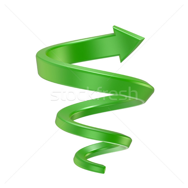 Green spiral arrow. Side view. 3D Stock photo © djmilic
