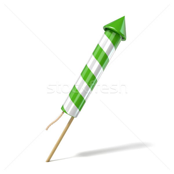 Green fireworks rocket. 3D Stock photo © djmilic