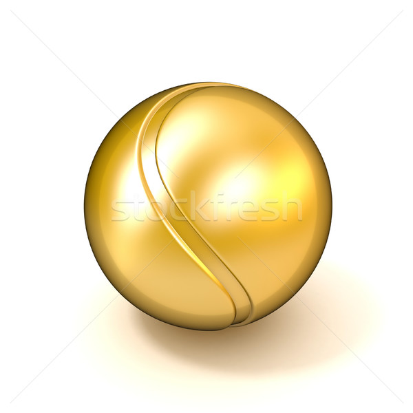 Golden tennis ball isolated on white background. 3D Stock photo © djmilic