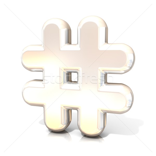 Hashtag, number mark 3D white sign Stock photo © djmilic