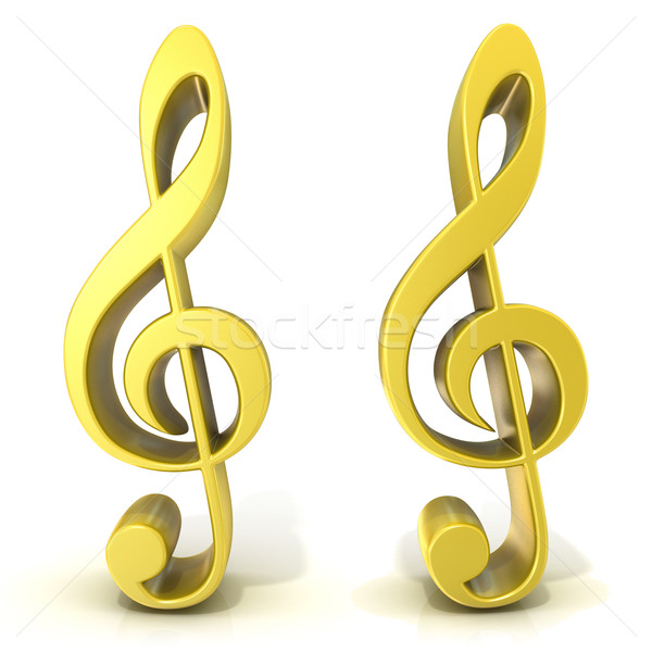 Golden treble clefs Stock photo © djmilic